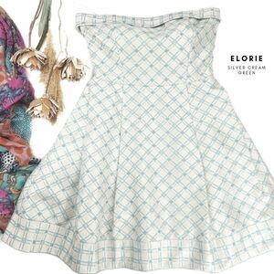 Elorie Silver Green Cream Dress Absolutely Stunning Sz S